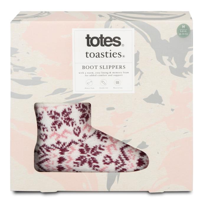 totes toasties® Ladies Fair Isle Knit Boot Slippers With Faux Fur Cuff Fair Isle Extra Image 7